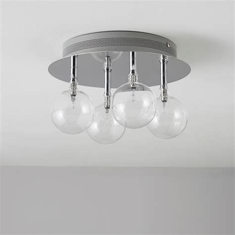 Modern glass bubbles ceiling lighting. Cluster Glass Bubble Clear Chrome Effect 4 Lamp Ceiling ...