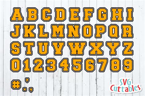 Double Outlined Sport Alphabet Cut File 124316 Cut Files Design