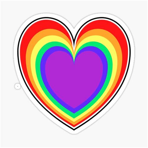 Lgbt Rainbow Pride Flag Heart Design Sticker Sticker For Sale By Yeti