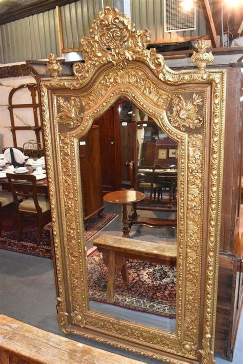 Gilt French Wall Mirror With Bevelled Glass Mirrors Overmantlel