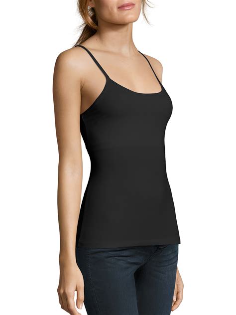 Hanes Womens Stretch Cotton Cami With Built In Shelf Bra Style O9342