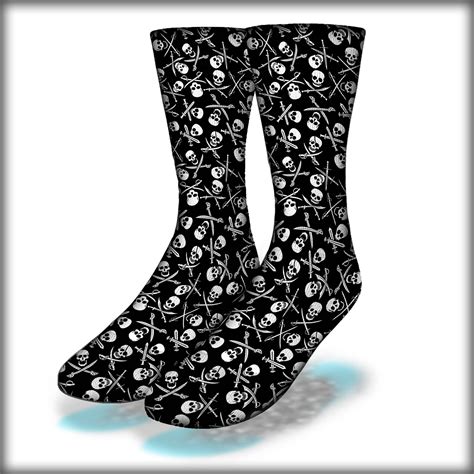 Jolly Rogers Pirate Adult Crew Socks Or Knee High Socks Etsy