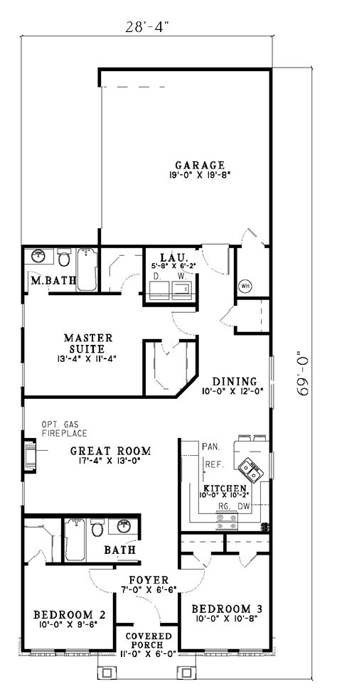Search houseplans.co for homes designed for narrow lots. Hemistone Narrow Lot Ranch Home Plan 055D-0225 | House ...