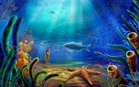 Life Under The Sea Underwater World Fish Corals Sea Star