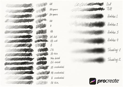 Pencil Brushes Photoshop Procreate Design Cuts