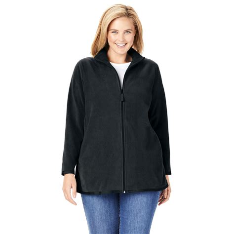 Woman Within Woman Within Womens Plus Size Zip Front Microfleece