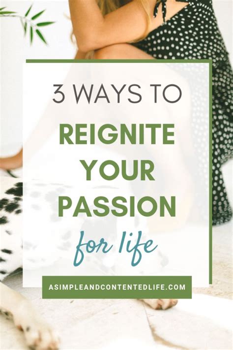 How To Reignite Your Passion In Life A Simple And Contented Life Passion For Life How To