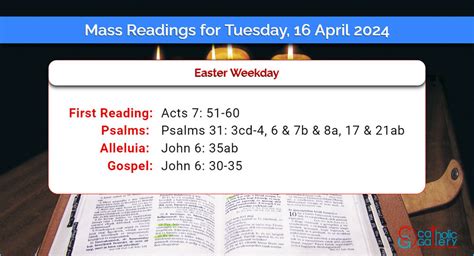 Daily Mass Readings For Tuesday April Catholic Gallery