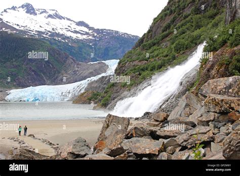 Mendenhall Glacier Nugget Falls Juneau Southeast Alaska Stock Photo