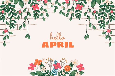 Free Vector Hand Drawn Hello April Banner And Background