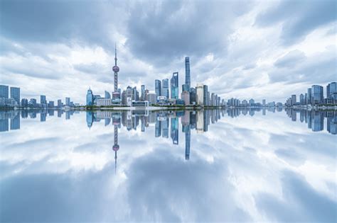 Panoramic Skyline Of Shanghai And Huangpu River Stock Photo Download