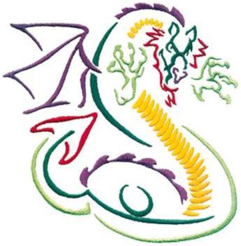 Dragon Outline Machine Embroidery Design Embroidery Library At