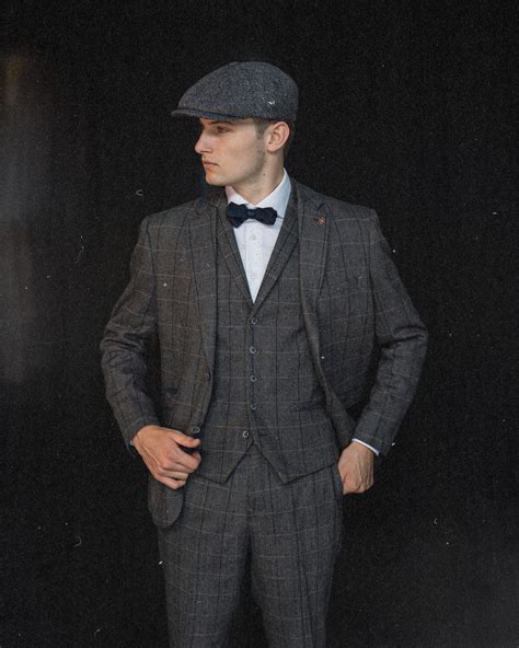 Costume 3 Pièces Peaky Blinders Albert Gris Costume Prêt à Porter Shelby Brothers
