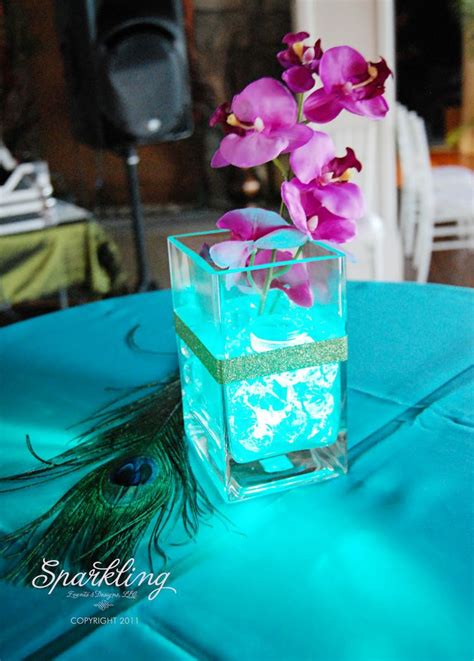 Teal And Purple Centerpieces Sparkling Events And Designs {real Celebration} Bringing In 40 Wi