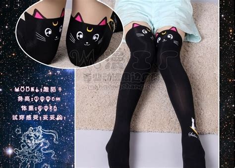 Cute Sailor Moon Cat Luna Stockings Socks Pantyhose Anime Cosplay Props Clothing Shoes