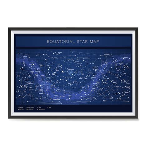 Equatorial Star Map Blue Poster Ezposterprints