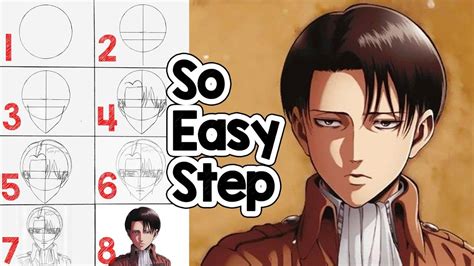 How To Draw Levi Ackerman Easy Step By Step Attack On Titan Shingeki