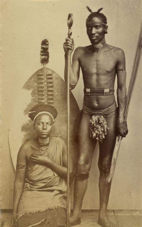 Unknown Person Zulu Warrior With A Zulu Woman