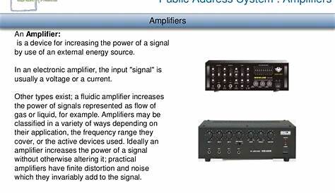 public address system overview