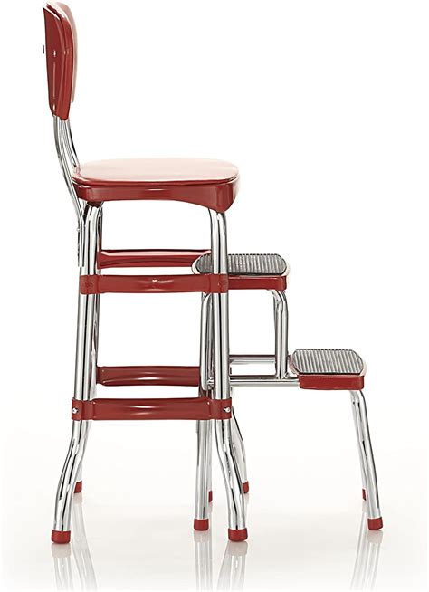 Cosco Stylaire Retro Chair 2 Step Steel Step Stool W Pull Out Steps