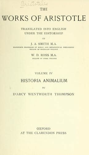 Historia Animalium By Aristotle Open Library
