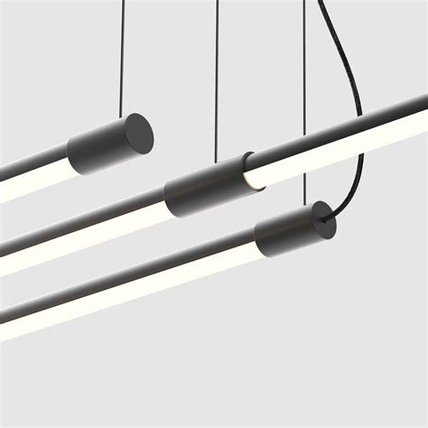Concrete Brass Linear Suspension Thin Led Linear Suspension Light By