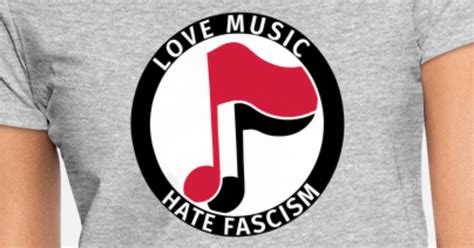 Antifa Logo Humor Love Music Hate Fascism Musik Frauen T Shirt