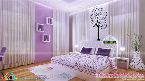 Girl Bedroom And Kitchen Interior Kerala Home Design And