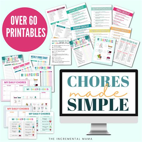 chores made simple bundle instant download the incremental mama