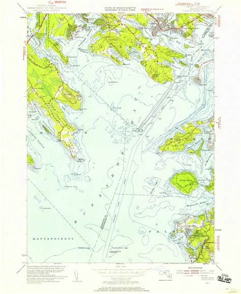 Onset Massachusetts 1953 1957 Usgs Old Topo Map Reprint 7x7 Ma Quad