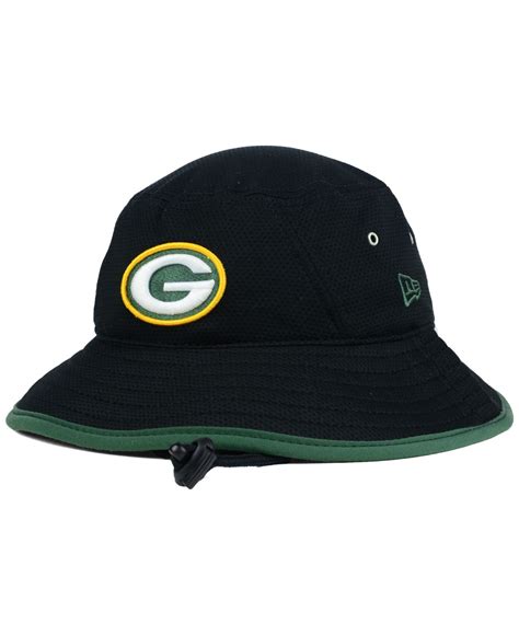 New Era Green Bay Packers Training Bucket Hat In Black For Men Lyst