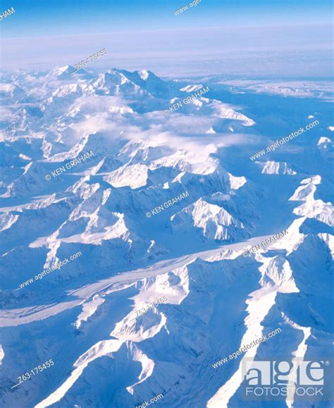 Mount Foraker And Mount Mckinley In A Snowscape Of Ridges And Glaciers