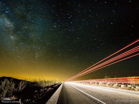 National Geographic Road Light Trails Hd Wallpapers Desktop And