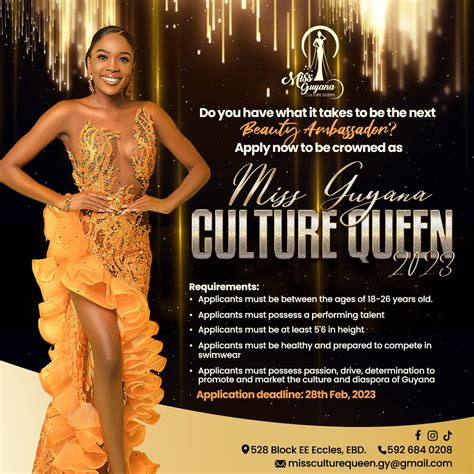applications open for miss guyana culture queen 2023 pageant kaieteur news