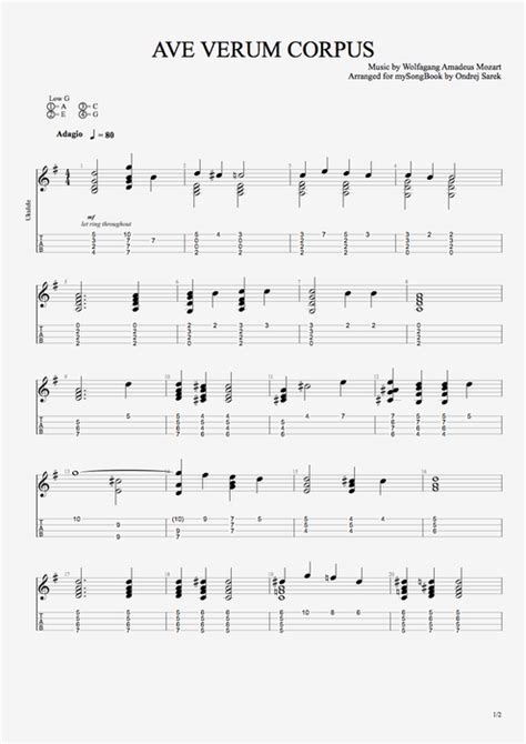 Jump to navigation jump to search. Ave Verum Corpus by Wolfgang Amadeus Mozart - Solo Ukulele ...