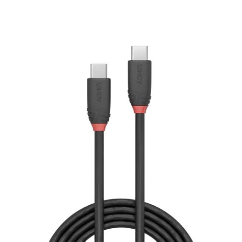 05m Usb 31 Type C Cable 3a Black Line From Lindy Uk