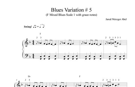 Blues Variation 5 Sheet Music Jared Metzger Abel Piano Solo