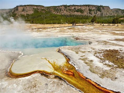 Geysers And Thermal Lakes In Yellowstone Stock Image Image Of