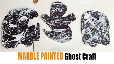 Marble Painted Ghost Craft Happy Toddler Playtime