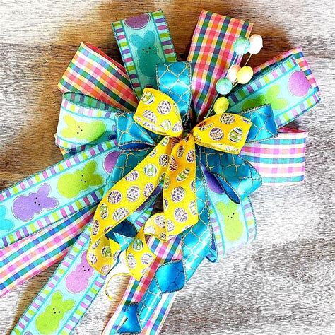 Easter Bunny Bow Modern Easter Bow Blue Teal Bow Door | Etsy | Easter bows, Easter bunny, Easter ...