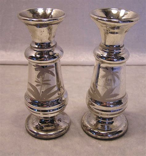 A Pair Of Lustrous Bohemian Blown Molded Silvered Or Mercury Glass