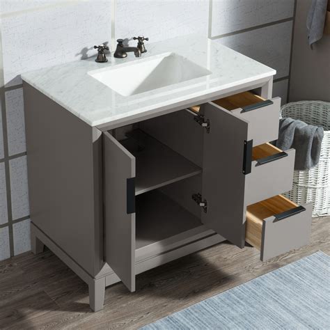 When the walls are white, carrara sets an ethereal. 36" Single Sink Carrara White Marble Vanity In Cashmere ...