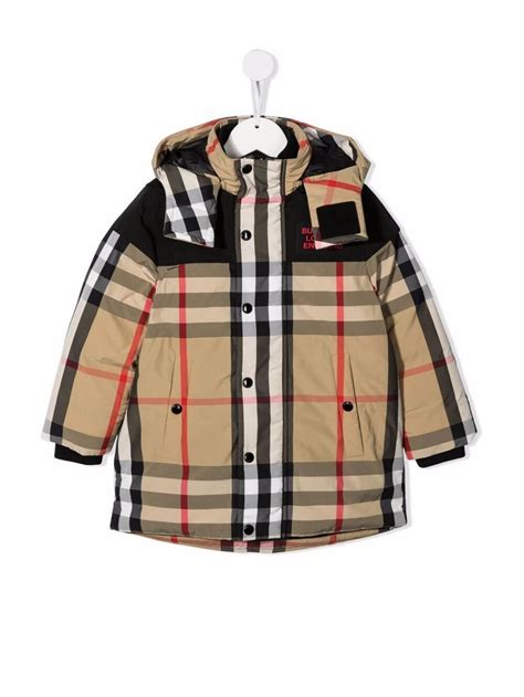 Burberry Kids Detachable Hood Padded Jacket Neutrals Modes