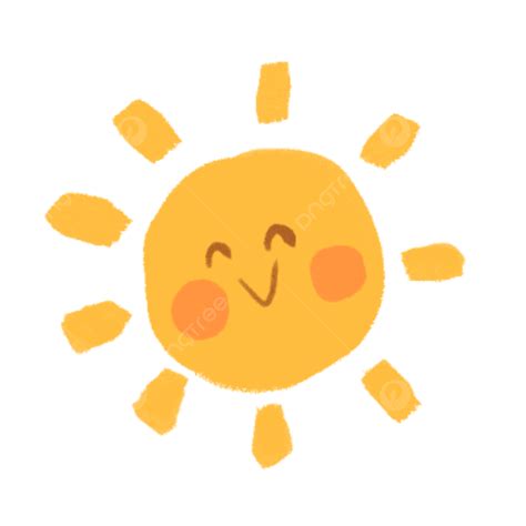 Summer Sun Clipart Png Images Summer Cartoon Cute Hand Painted Yellow
