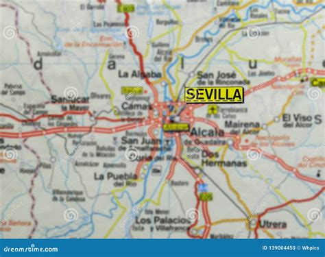 Seville City On Map Spain Stock Photo Image Of Tourism 139004450