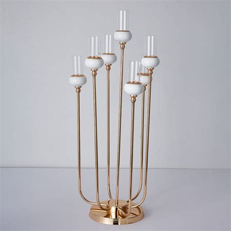 Acrylic 7 Candle Stand 90 Cm Height 7 Arms Candelabras Luxury Wedding