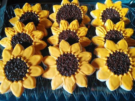 Sunflower Decorated Sugar Cookies Etsy