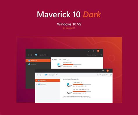 Maverick 10 Dark Windows 10 Themes 4 In 1 By Dpcdpc11 On Deviantart
