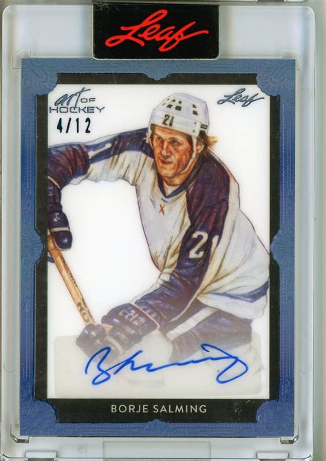 2022 Leaf Art Of Hockey Blue Autograph 412 Borje Salming Ebay