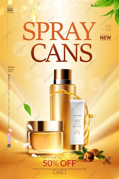 Yellow Essence Beauty Skin Care Cosmetics Promotion Poster Template